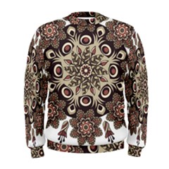 Mandala Pattern Round Brown Floral Men s Sweatshirt by Celenk