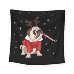 Pug Xmas Square Tapestry (small) by Valentinaart