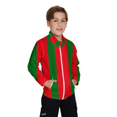 Wide Red And Green Christmas Cabana Stripes Wind Breaker (kids) by PodArtist