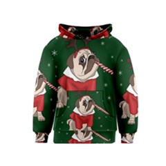 Pug Xmas Kids  Pullover Hoodie by Valentinaart