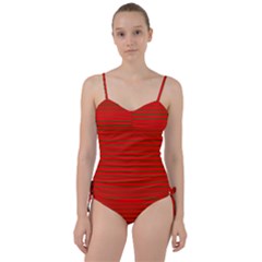 Christmas Red And Green Bedding Stripes Sweetheart Tankini Set by PodArtist