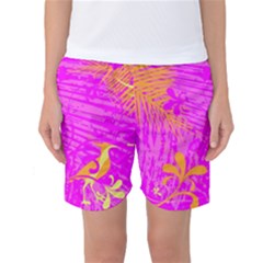 Spring Tropical Floral Palm Bird Women s Basketball Shorts by Celenk