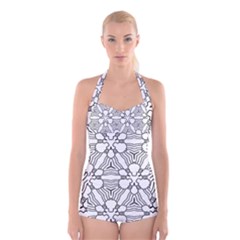 Pattern Design Pretty Cool Art Boyleg Halter Swimsuit  by Celenk