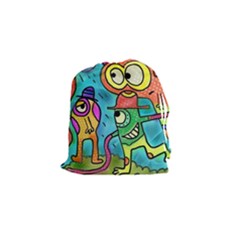 Painting Painted Ink Cartoon Drawstring Pouches (small)  by Celenk