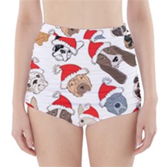 Christmas Puppies High-waisted Bikini Bottoms by allthingseveryone