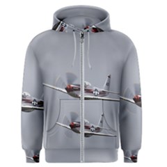 P-51 Mustang Flying Men s Zipper Hoodie by Ucco