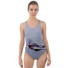 P-51 Mustang Flying Cut-out Back One Piece Swimsuit by Ucco