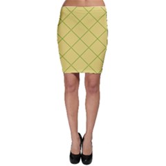 Cross Lines (green And Yellow) Bodycon Skirt by berwies