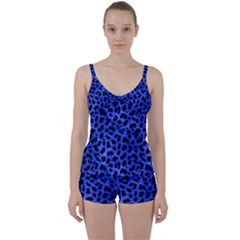 Blue Cheetah Print  Tie Front Two Piece Tankini by allthingseveryone