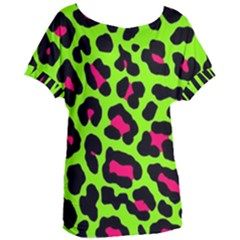 Neon Green Leopard Print Women s Oversized Tee