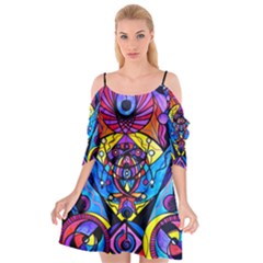 The Time Wielder - Cutout Spaghetti Strap Chiffon Dress by tealswan