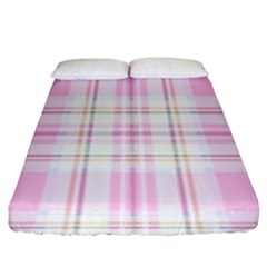 Pink Pastel Plaid Fitted Sheet (king Size) by allthingseveryone
