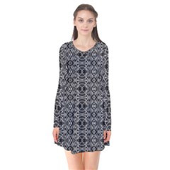 Black And White Ethnic Pattern Flare Dress by dflcprints