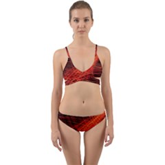 A Christmas Light Painting Wrap Around Bikini Set