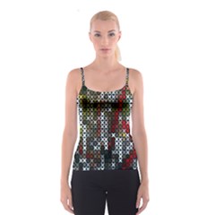 Christmas Cross Stitch Background Spaghetti Strap Top by Celenk