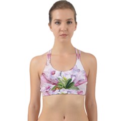 Wonderful Flowers, Soft Colors, Watercolor Back Web Sports Bra