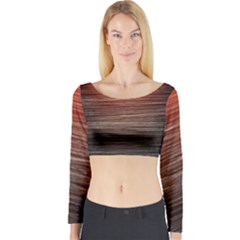 Background Red Orange Modern Long Sleeve Crop Top by Celenk