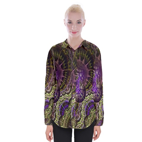 Abstract Fractal Art Design Womens Long Sleeve Shirt by Celenk