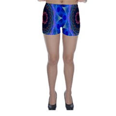 Cosmic Flower Kaleidoscope Art Skinny Shorts by Celenk