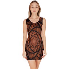 Fractal Red Brown Glass Fantasy Bodycon Dress