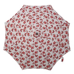 Ho Ho Ho Santaclaus Christmas Cheer Hook Handle Umbrellas (small) by patternstudio