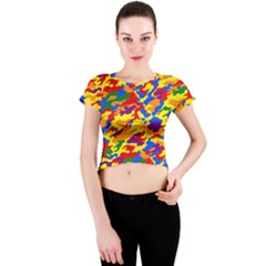 Homouflage Gay Stealth Camouflage Crew Neck Crop Top by PodArtist