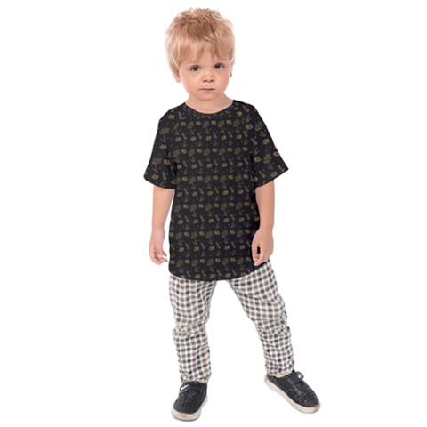 Black And Gold Festive Design Kids Raglan Tee by SageExpress