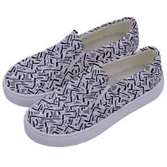 Wavy Intricate Seamless Pattern Design Kids  Canvas Slip Ons by dflcprints