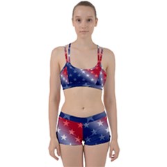 America Patriotic Red White Blue Women s Sports Set