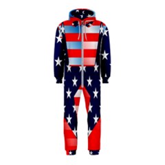 Patriotic American Usa Design Red Hooded Jumpsuit (kids) by Celenk