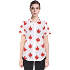 Maple Leaf Canada Emblem Country Women s Short Sleeve Shirt