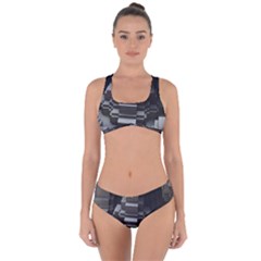 Fractal Render Cube Cubic Shape Criss Cross Bikini Set