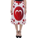 Monogram Heart Pattern Love Red Folding Skater Skirt View1