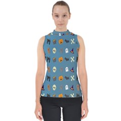 Halloween Cats Pumpkin Pattern Bat Shell Top