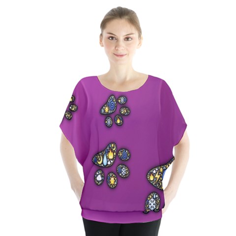 Footprints Paw Animal Track Foot Blouse by Celenk