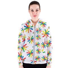 Celebrate Pattern Colorful Design Women s Zipper Hoodie