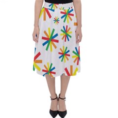 Celebrate Pattern Colorful Design Folding Skater Skirt