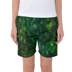 Bokeh Background Texture Marijuana Women s Basketball Shorts by Celenk