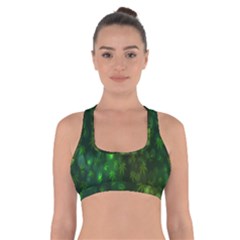 Bokeh Background Texture Marijuana Cross Back Sports Bra by Celenk