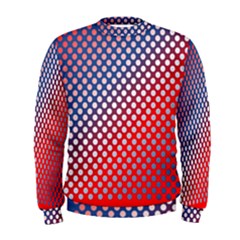 Dots Red White Blue Gradient Men s Sweatshirt by Celenk