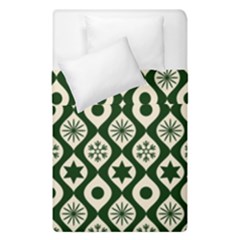 Green Ornate Christmas Pattern Duvet Cover Double Side (single Size) by patternstudio