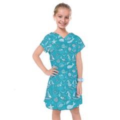 Fun Everyday Sea Life Kids  Drop Waist Dress