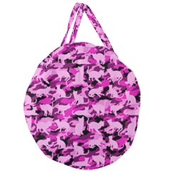 Hot Pink Catmouflage Camouflage Giant Round Zipper Tote by PodArtist