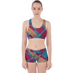 Fabric Textile Cloth Material Work It Out Sports Bra Set by Celenk