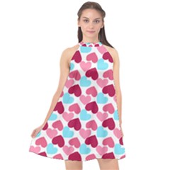 Bold Valentine Heart Halter Neckline Chiffon Dress  by Bigfootshirtshop