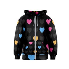 Emo Heart Pattern Kids  Zipper Hoodie by Bigfootshirtshop