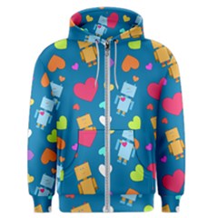 Robot Love Pattern Men s Zipper Hoodie by Bigfootshirtshop