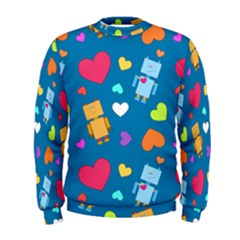 Robot Love Pattern Men s Sweatshirt by Bigfootshirtshop