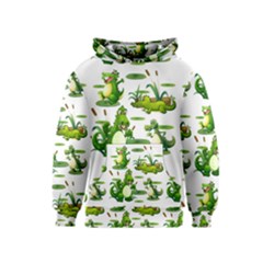 Crocodiles In The Pond Kids  Pullover Hoodie by Bigfootshirtshop