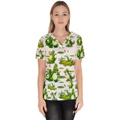 Crocodiles In The Pond Scrub Top